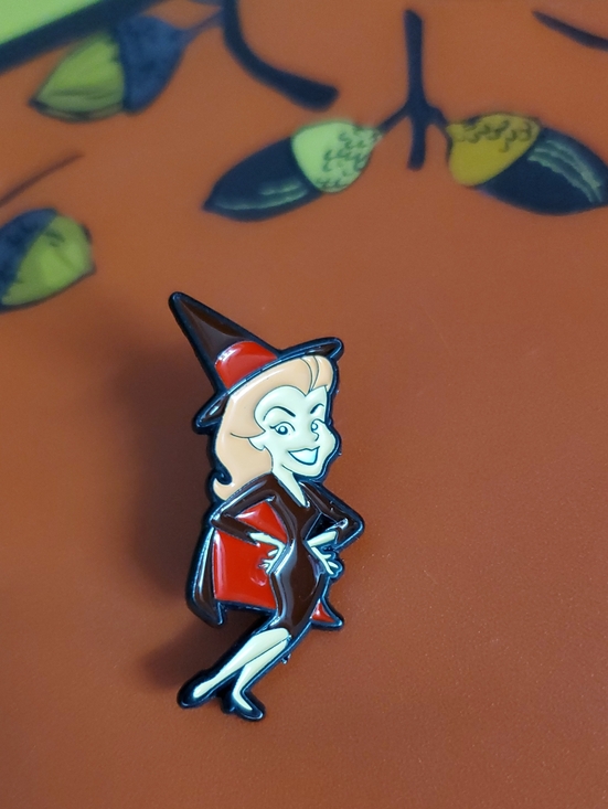 Jewelry - Bewitched Enamel Pin In Black & Red